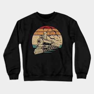 Retro Train Locomotives Lover Conductor Model Railroad Crewneck Sweatshirt